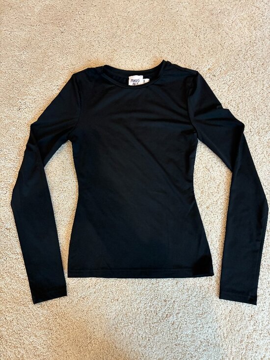 Princess Polly Tops - Princess Polly Black Crew Neckline Long-Sleeve Top Shirt